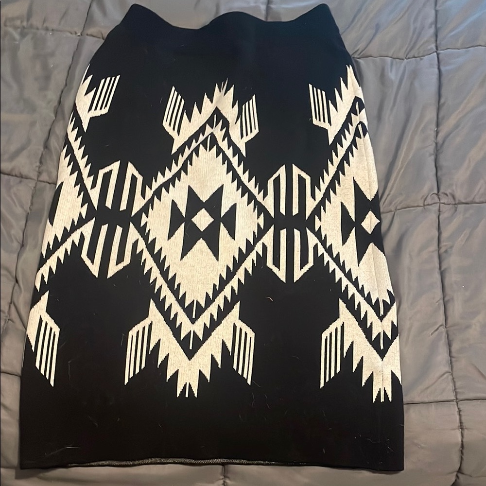 Ariat Black and Cream Aztec Midi Skirt